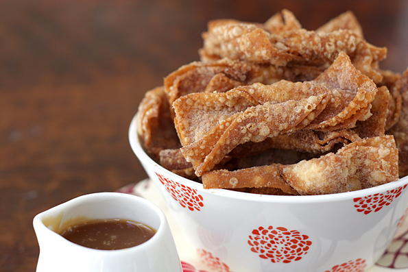 Churro Wontons & Salted Butter Caramel Dipping Sauce