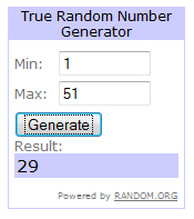 Giveaway Winning Number