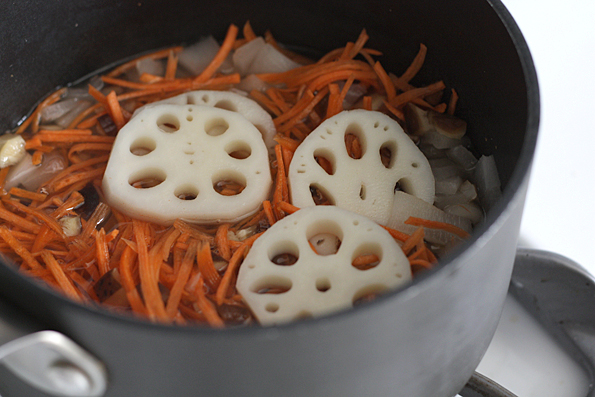 Making the chirashi sushi dressing