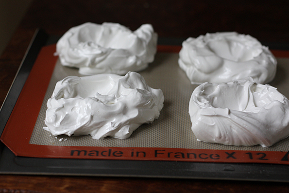 Meringue ready to go into the oven