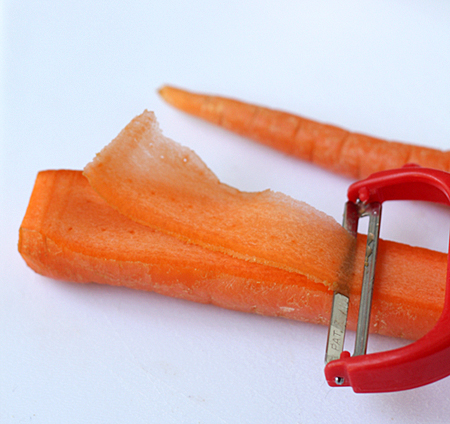 Peel the carrot into ribbons Peel the carrot into ribbons