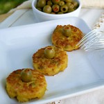 Tortillitas de Patatas y Aceituna - Bite Sized Spanish Potato Omelets with Green Olives