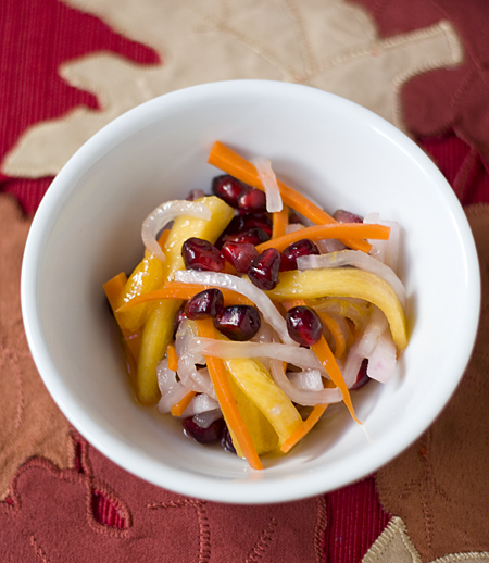 Daikon Carrot Persimmon Pomegranate Sunomono