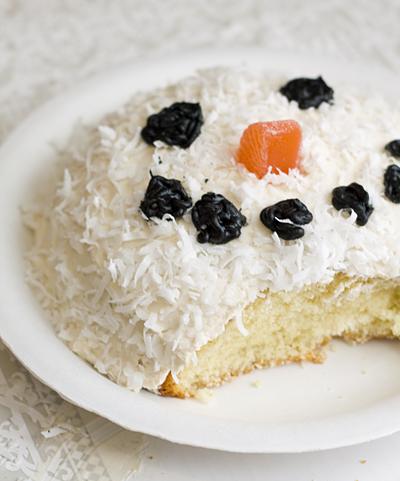 Leftover Snowman Birthday Cake