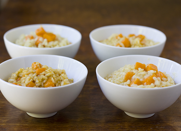 Sweet Potato Ginger Risotto made with different kinds of risotto rice