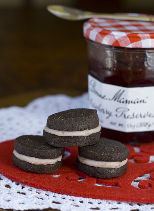 Chocolate Sandwich Cookies for Valentine's Day