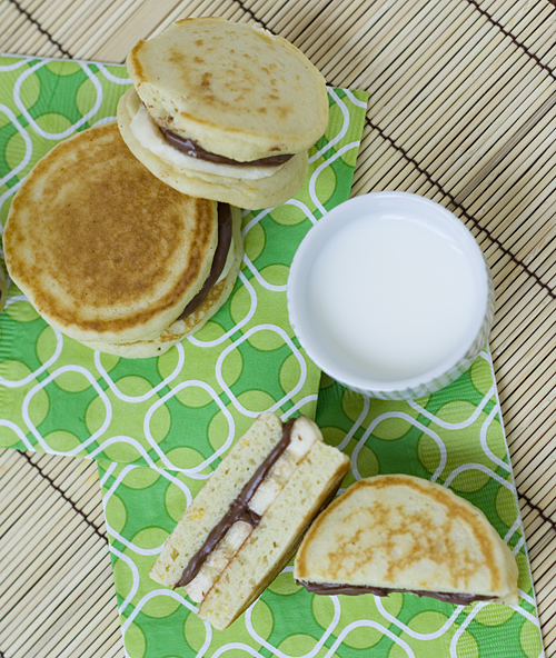 Nutella banana dorayaki, pancake sandwiches