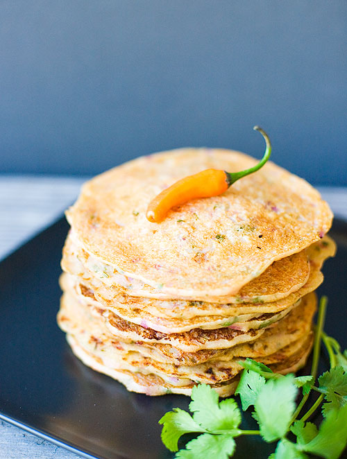 indian savory pancakes (semolina and yogurt pancakes) from indian simmer