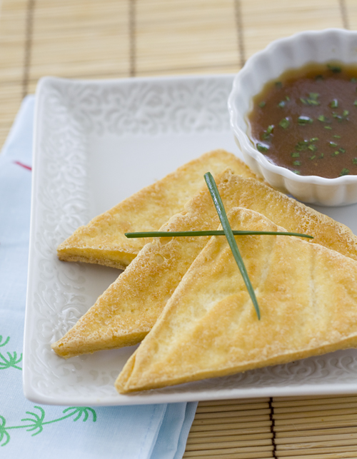 Crispy Tofu Triangles with Asian Dipping Sauce