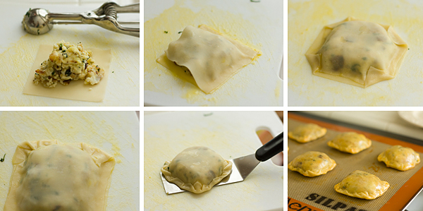 Making potato goat cheese pockets
