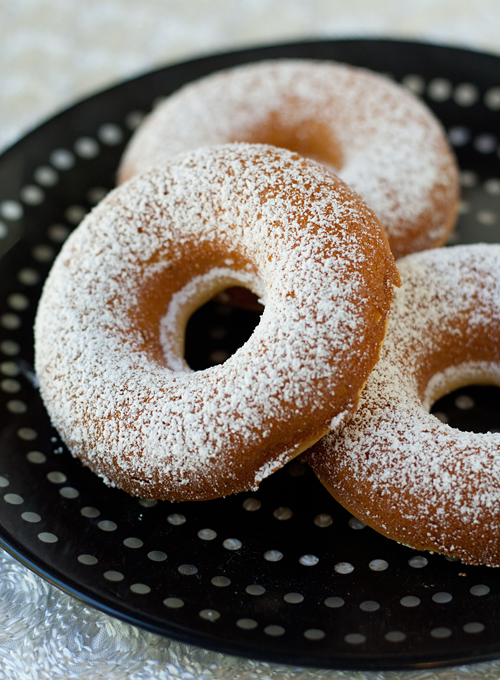 Mochi Mochi DOnuts dusted with confectioner's sugar