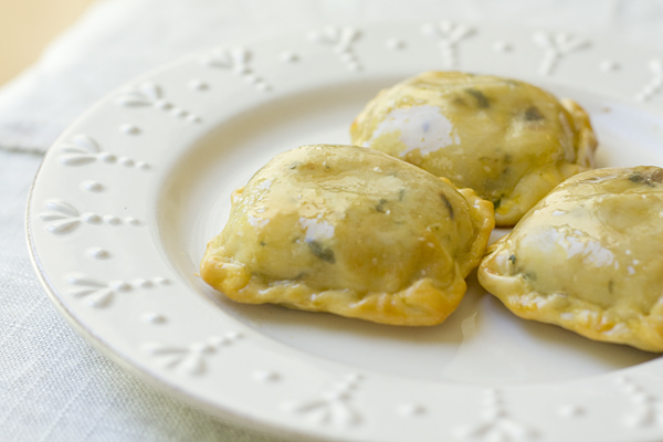 Potato Goat Cheese Pockets ready to eat