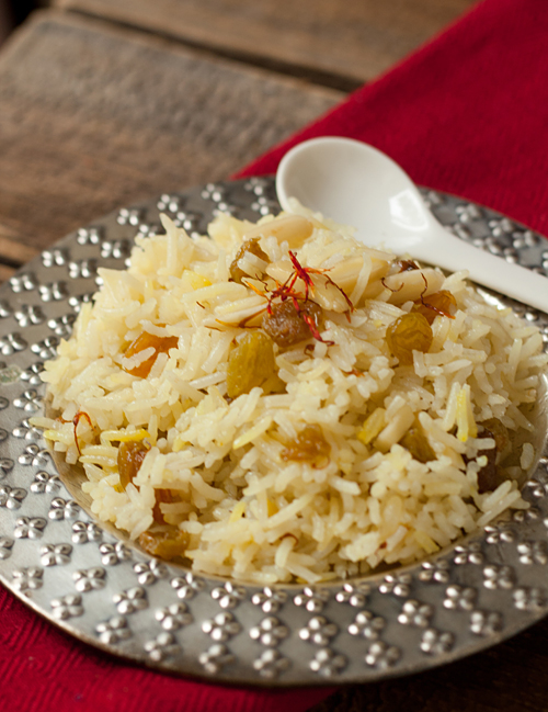 Saffron Rice with Raisins and Almonds Saffron Rice with Raisins and Almonds