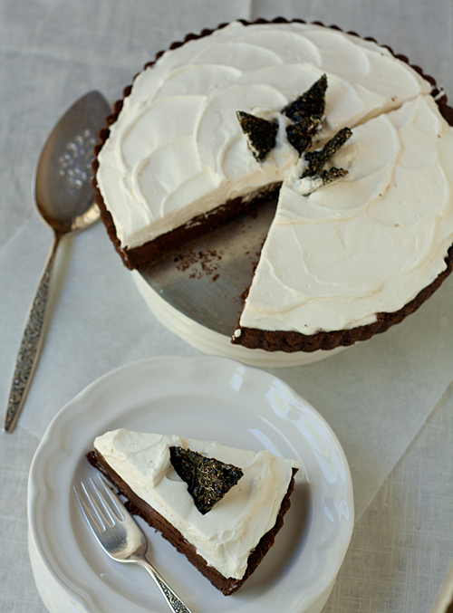 Chocolate Truffle Tart with Black Sesame Brittle