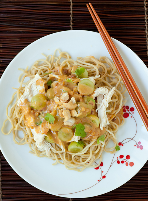 Grape and Chicken Noodle Salad with Peanut Sauce Grape and Chicken Noodle Salad with Peanut Sauce