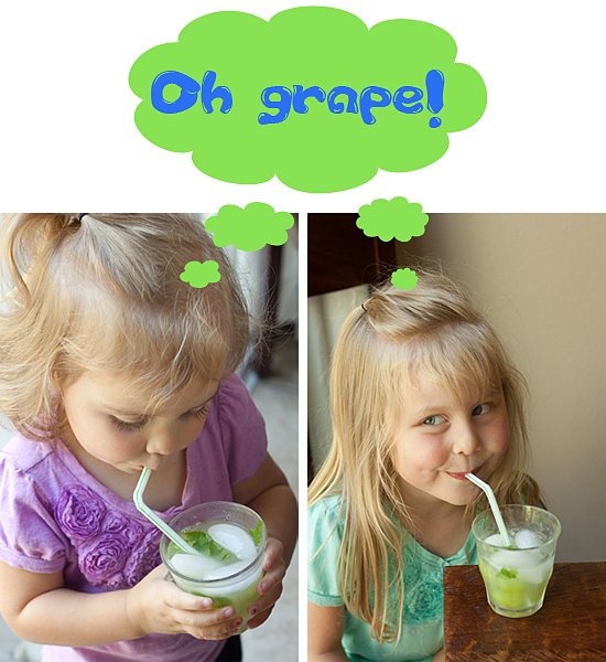 Kiddos having a grape summer with some green grape spritzers