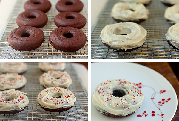 Making Baked Red Velvet Mochi Mochi Donuts