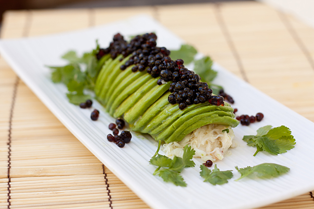 Avocado Crab Roll with Soy Sauce Caviar