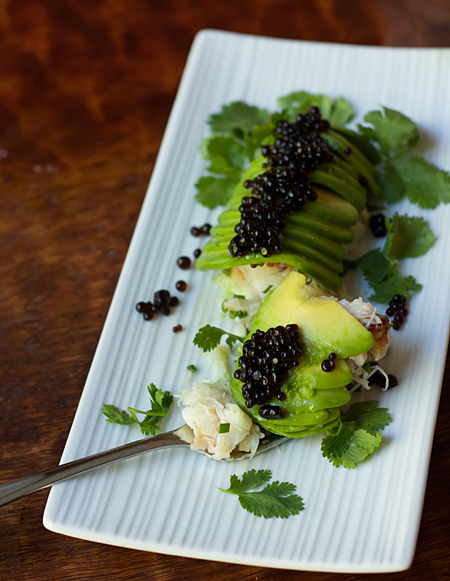 Divine Avocado Crab Roll with Soy Sauce Caviar