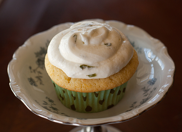 Lemon Mochi Basil Cupcake