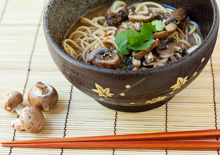 A comforting bowl of spicy mushroom miso ramen