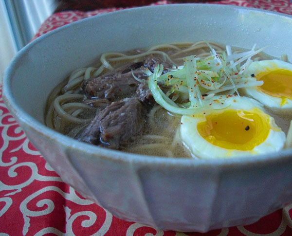 Bowl of comforting oxtail ramen