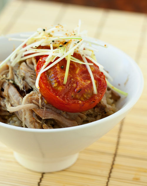 Pulled Pork & Roasted Tomato Donburi ala Ivan Ramen