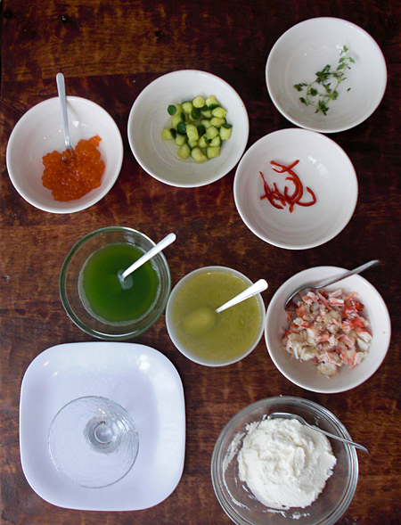 Components of the Crab Salad