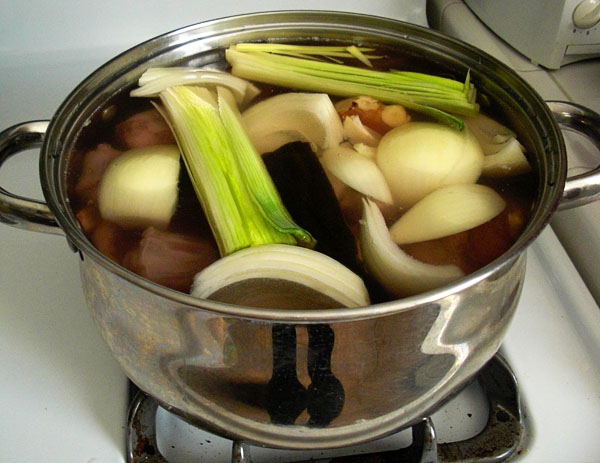 Making the oxtail broth