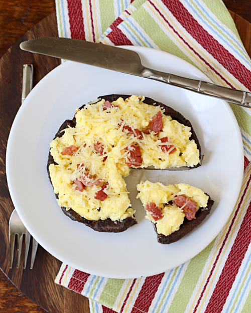 Portobello, Egg, Pancetta Breakfast Pizzas