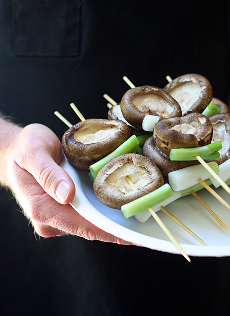 Shiitake mushrooms ready to grill