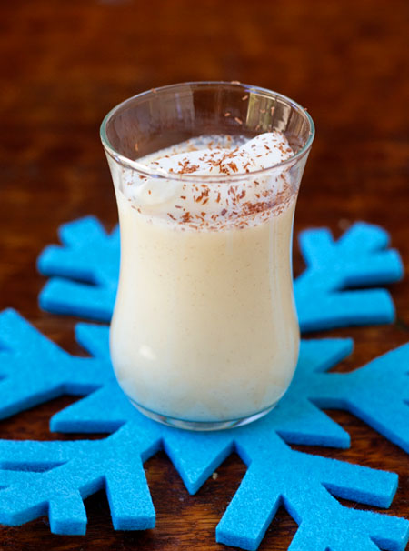 A glass of Chocolate Egg Nog