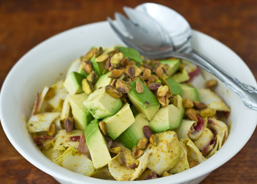 Avocado Endive Pistachio Salad