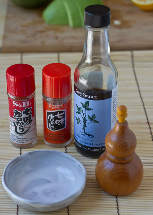 Shichimi Togarashi and Soy Sauce