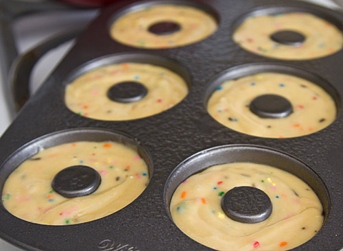 Doughnuts ready to go into the oven