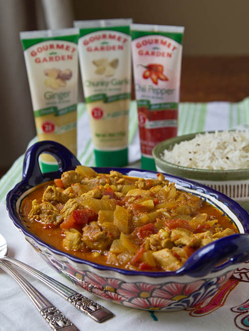 Cancun Chicken Curry made with Gourmet Garden herbs