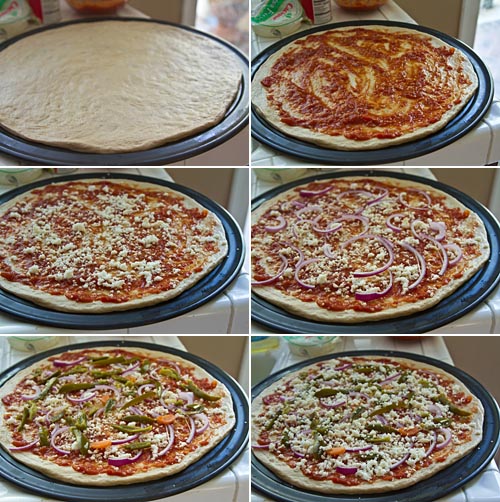 Assembling Mexican Pizza