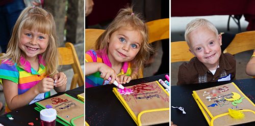 Fujilings and J-Man decorating lunch bags