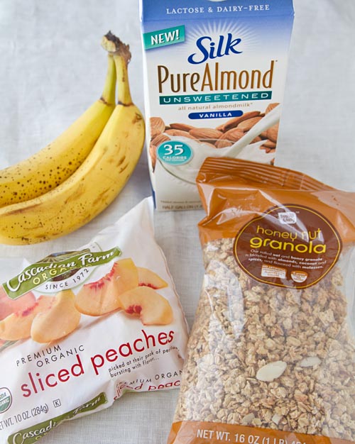 Banana Peach Almond Breakfast Milkshake ingredients