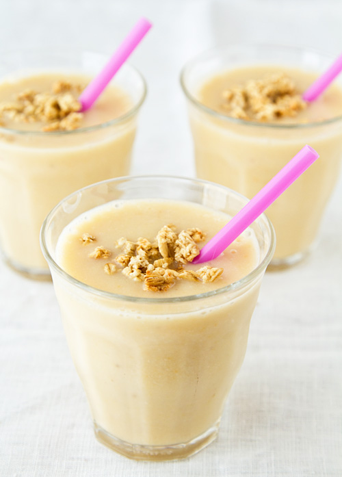 Banana Peach Almond Breakfast Milkshake