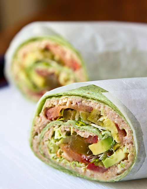 Sandwich Wrap with Wheat Berry Spread Sandwich Wrap with Wheat Berry Spread