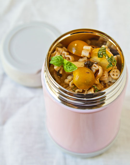 Zojirushi Lunch Jar filled with pasta salad