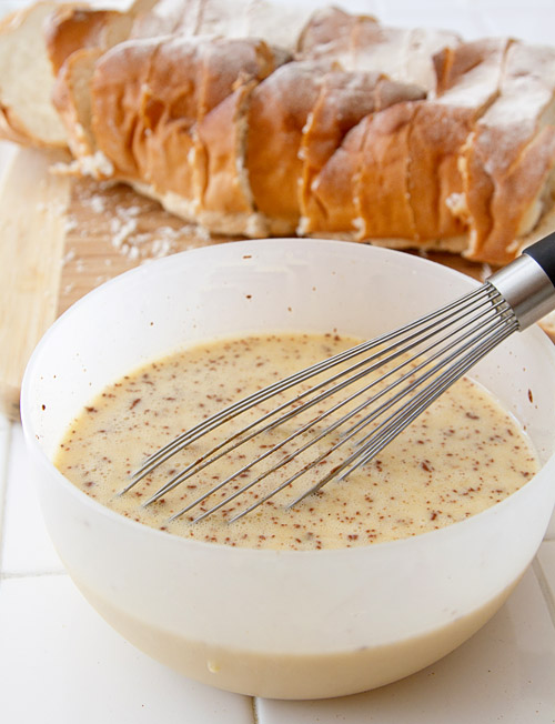 Egg custard for baked French toast