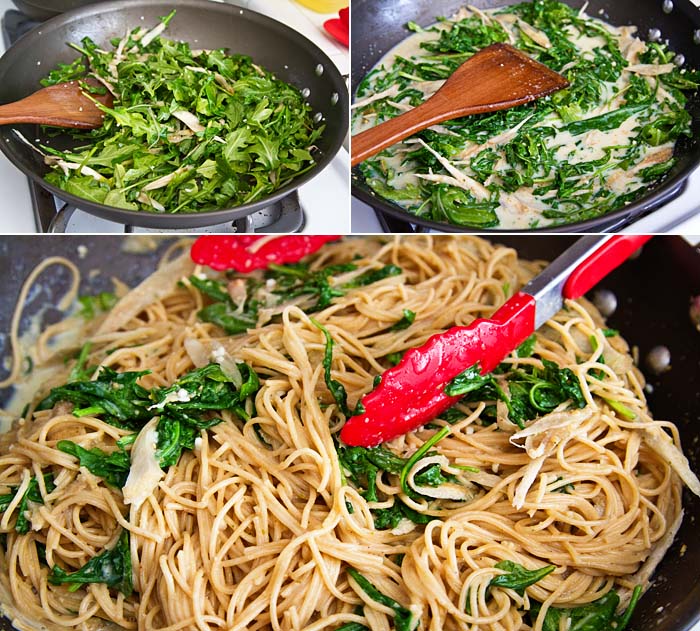 Making the yuzu kosho cream pasta