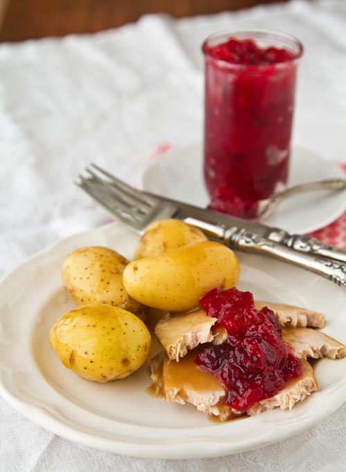 Turkey and Potatoes with Fuji Light Cranberry Sauce