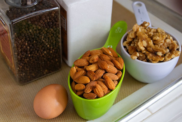 Ingredients for salt and pepper roasted nuts