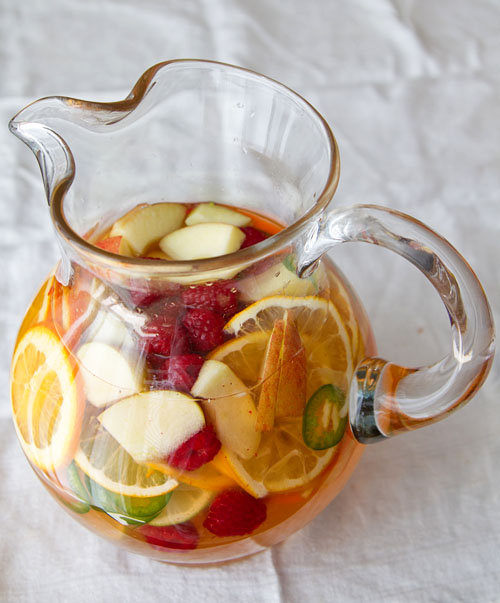 Pitcher of Virgin Spicy White Sangria