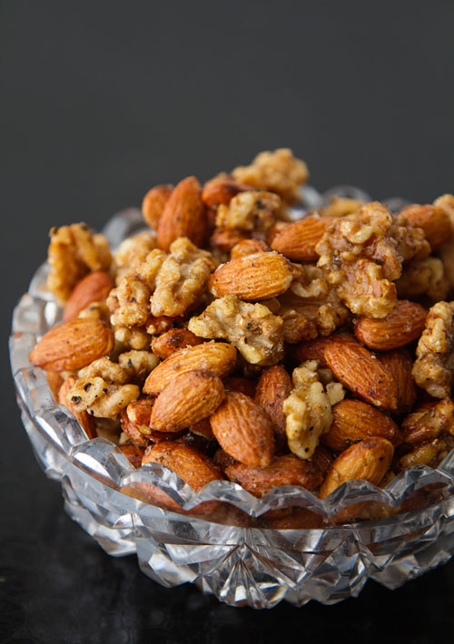 Salt & Pepper Roasted Almonds & Walnuts