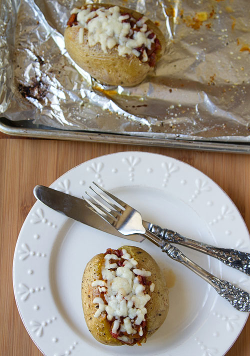 Goat Cheese & Tomato Bacon Chutney Stuffed Potatoes Recipe — La Fuji Mama