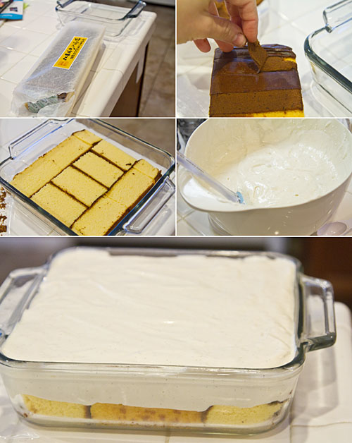 Assembling the tofu cheesecake